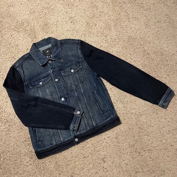 7 For All Mankind Denim Trucker Jacket - Picture 1 of 7